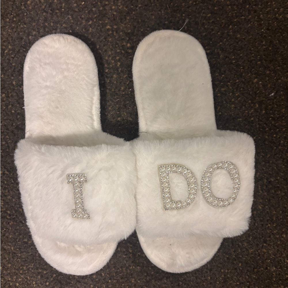 I DO slippers size 7 7.5 8 bridal wedding getting ready